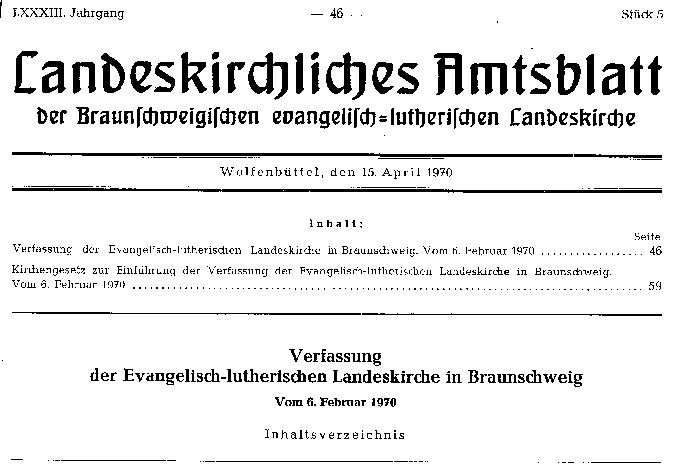 Titelblatt Pastorinnengesetz